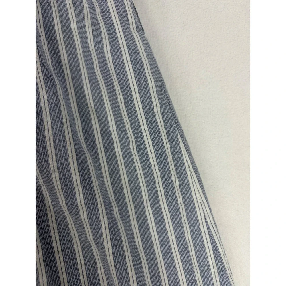 Old Navy Blue White Striped Tie Front Smocked Midi Dress Womens Medium Tall
